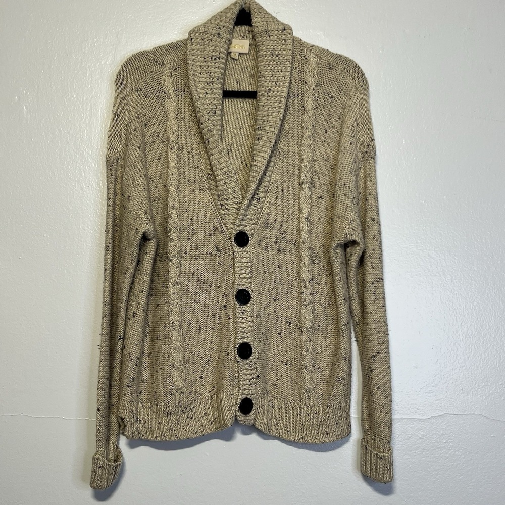ModCloth Cable knit Grandpa Cardigan Sweater Button Closure Unisex Sz XL‎ FLAW